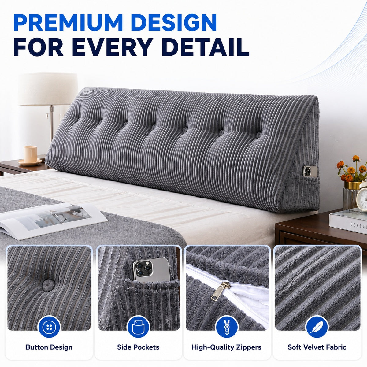 Headboard Support Pillow - Bed & Sofa