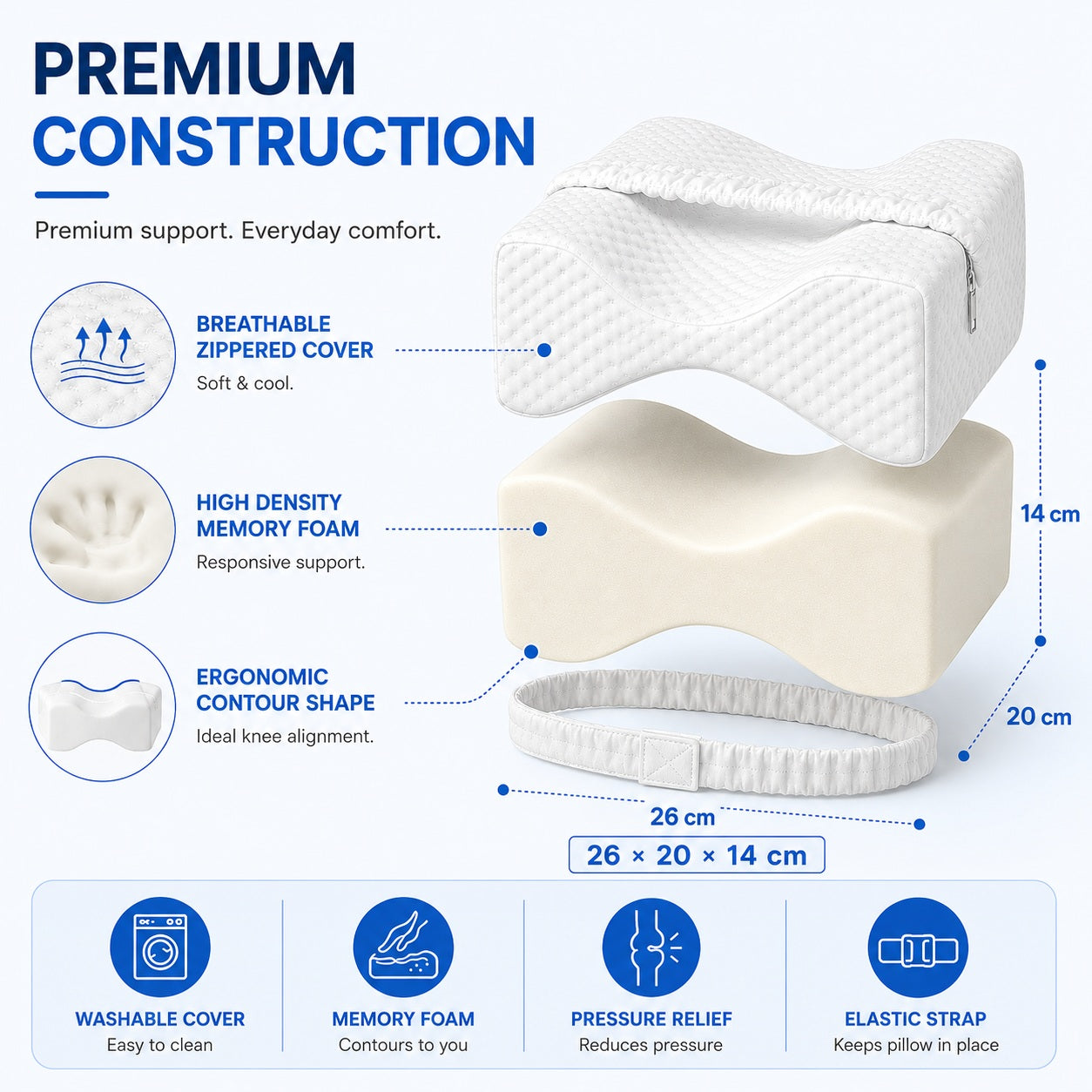 Memory Foam, Side Sleepers Knees and Thighs Pillow - Comfi House - Bahrain
