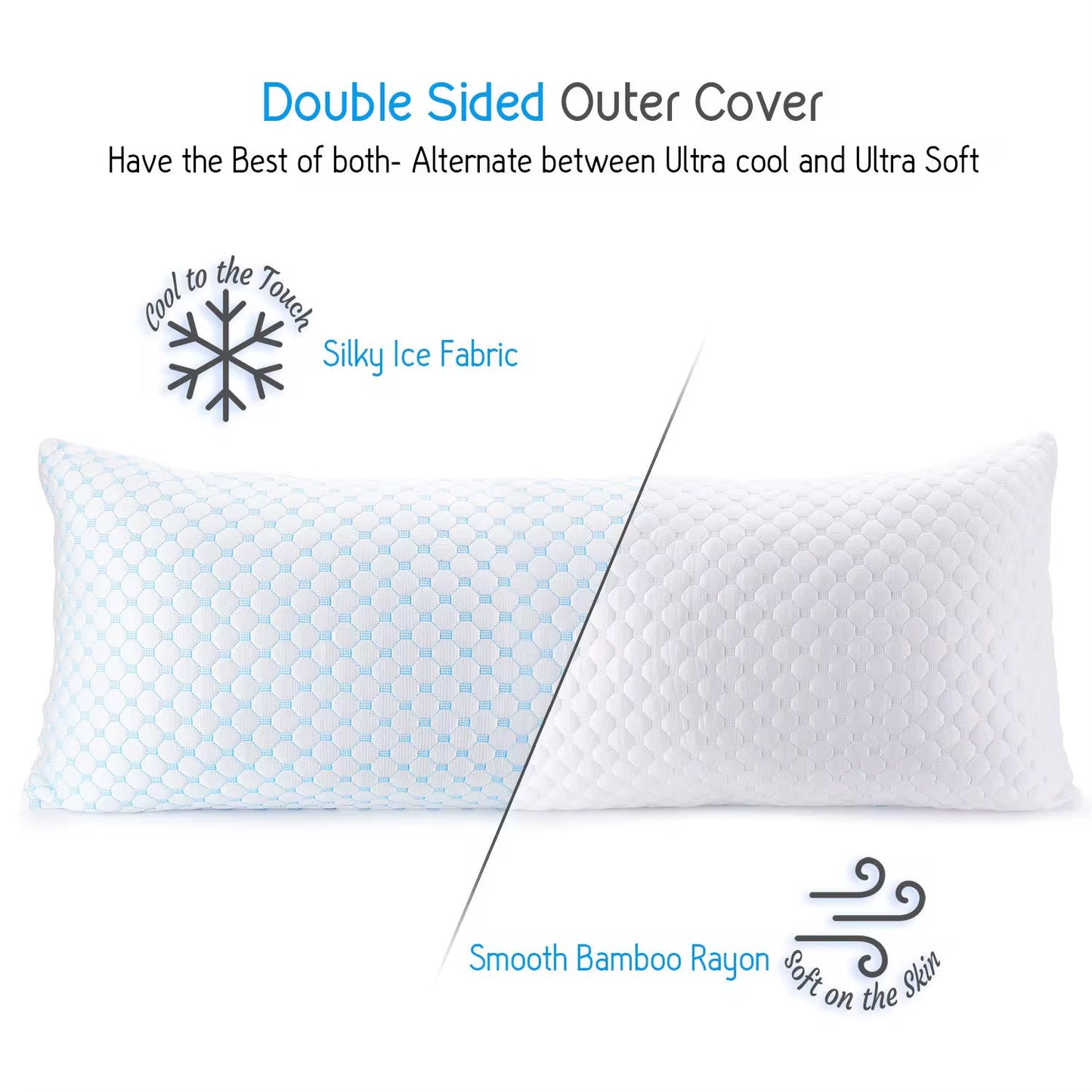 Memory Foam, Long Body Support Pillow - Comfi House - Bahrain