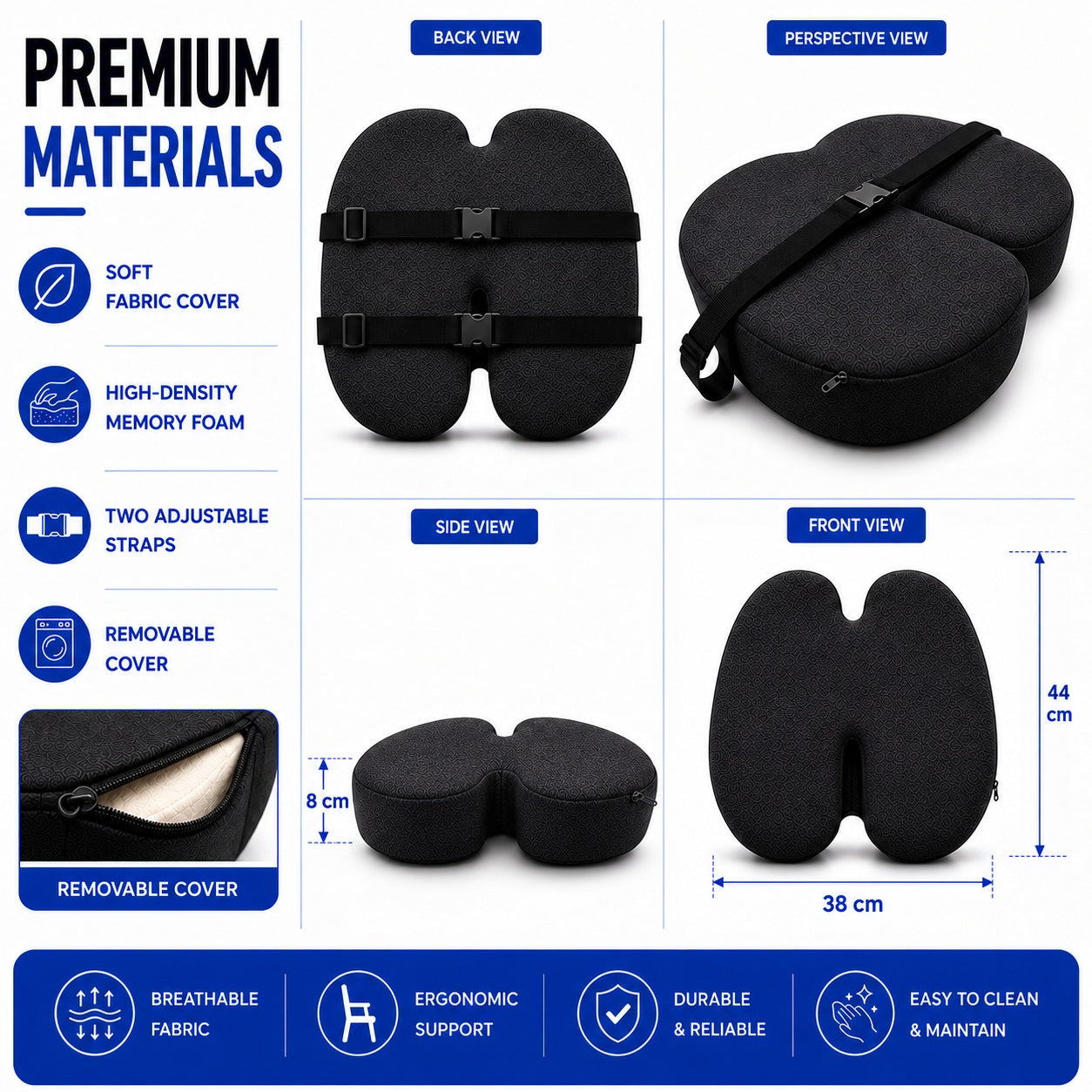 Memory Foam Back Support – Butterfly Design - Comfi House - Bahrain