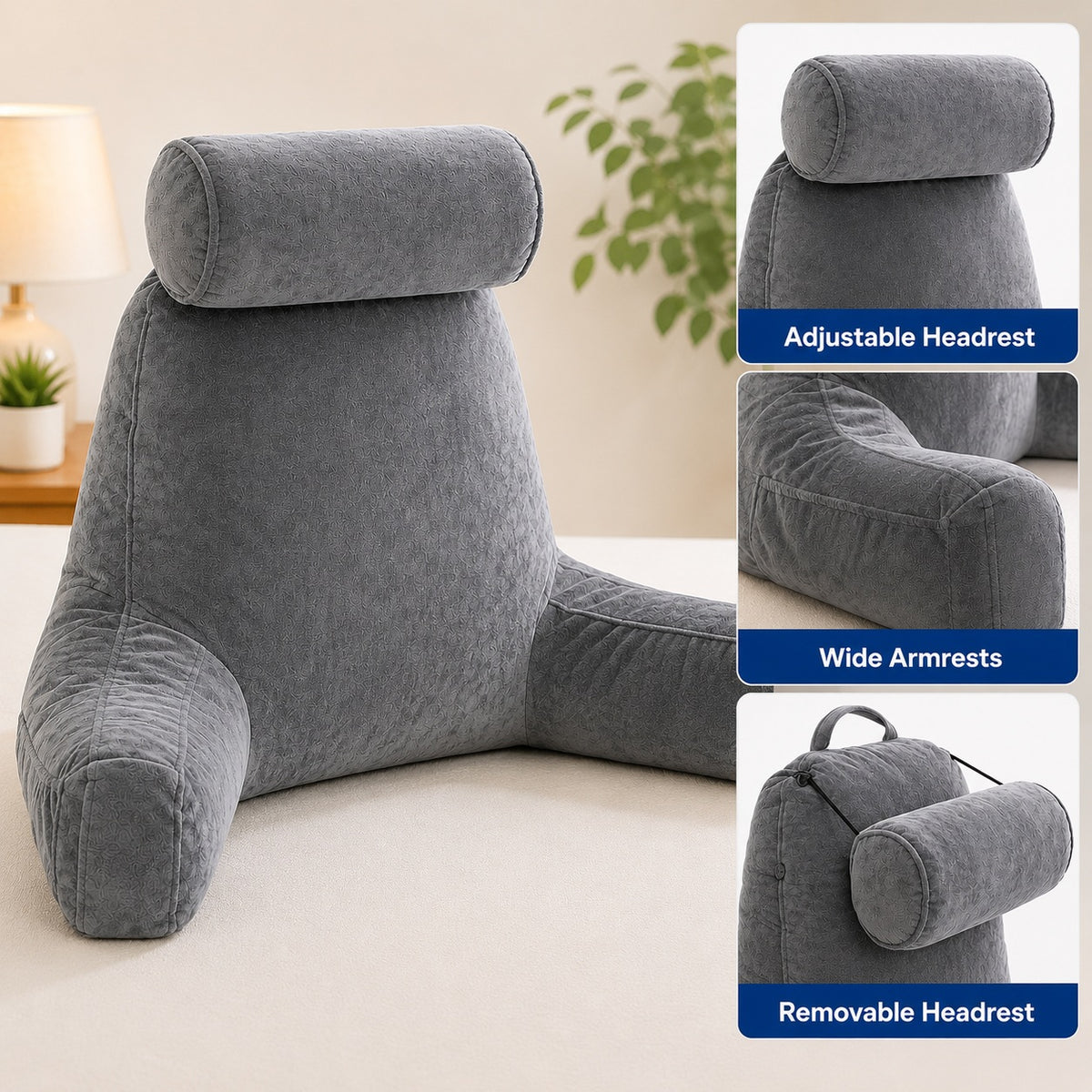 Back Support & Reading Pillow - Bed & Sofa