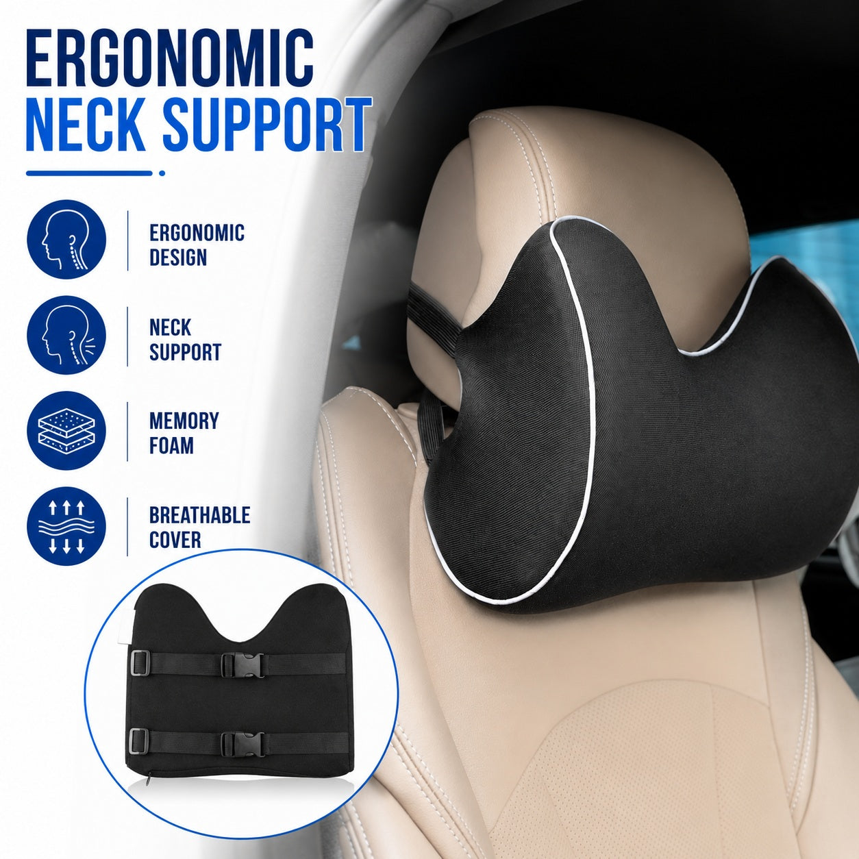 Memory Foam, Car Neck Pillow - Comfi House - Bahrain