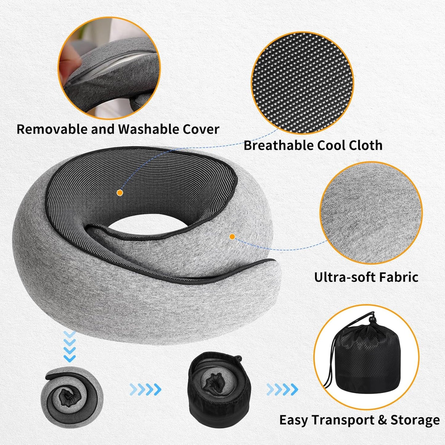 Memory Foam, Neck & Travel Pillow - Comfi House - Bahrain