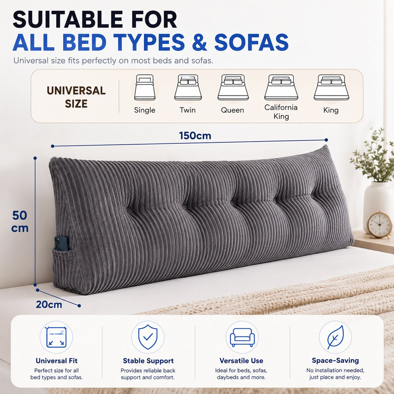 Headboard Support Pillow - Bed & Sofa - Comfi House - Bahrain