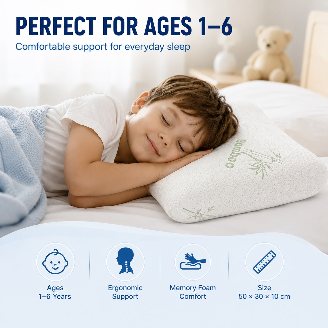 Memory Foam, Kids Pillow (1-7 years) - Comfi House - Bahrain