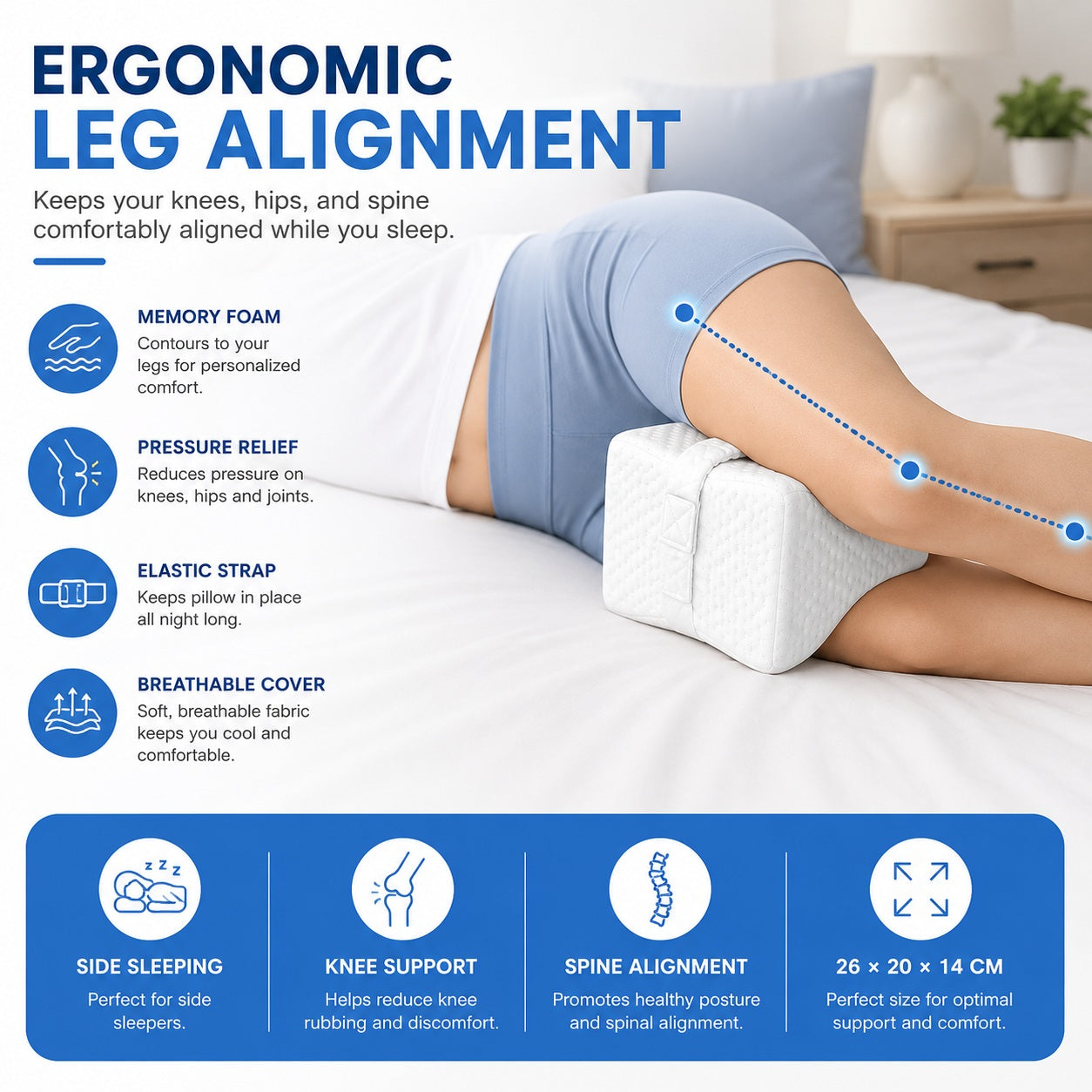 Memory Foam, Side Sleepers Knees and Thighs Pillow - Comfi House - Bahrain
