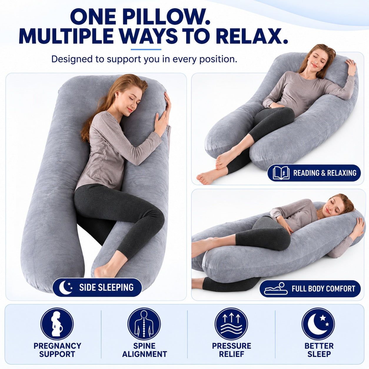 Pregnancy & Maternity Full Body Pillow - Comfi House - Bahrain