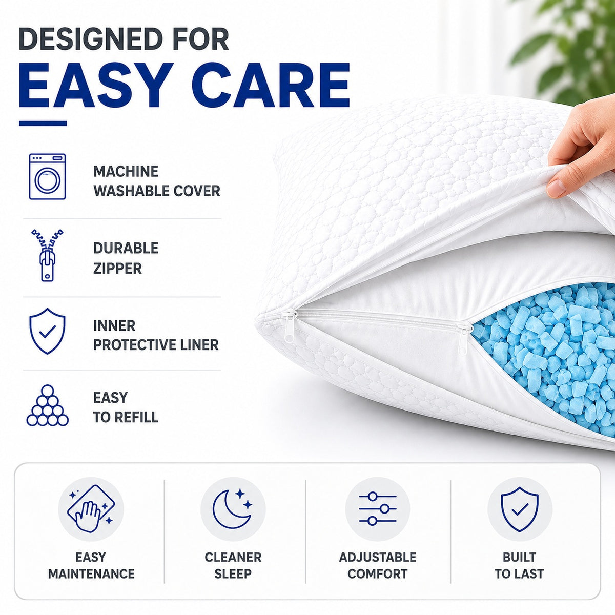 Memory Foam, Shredded Pillow with Gel
