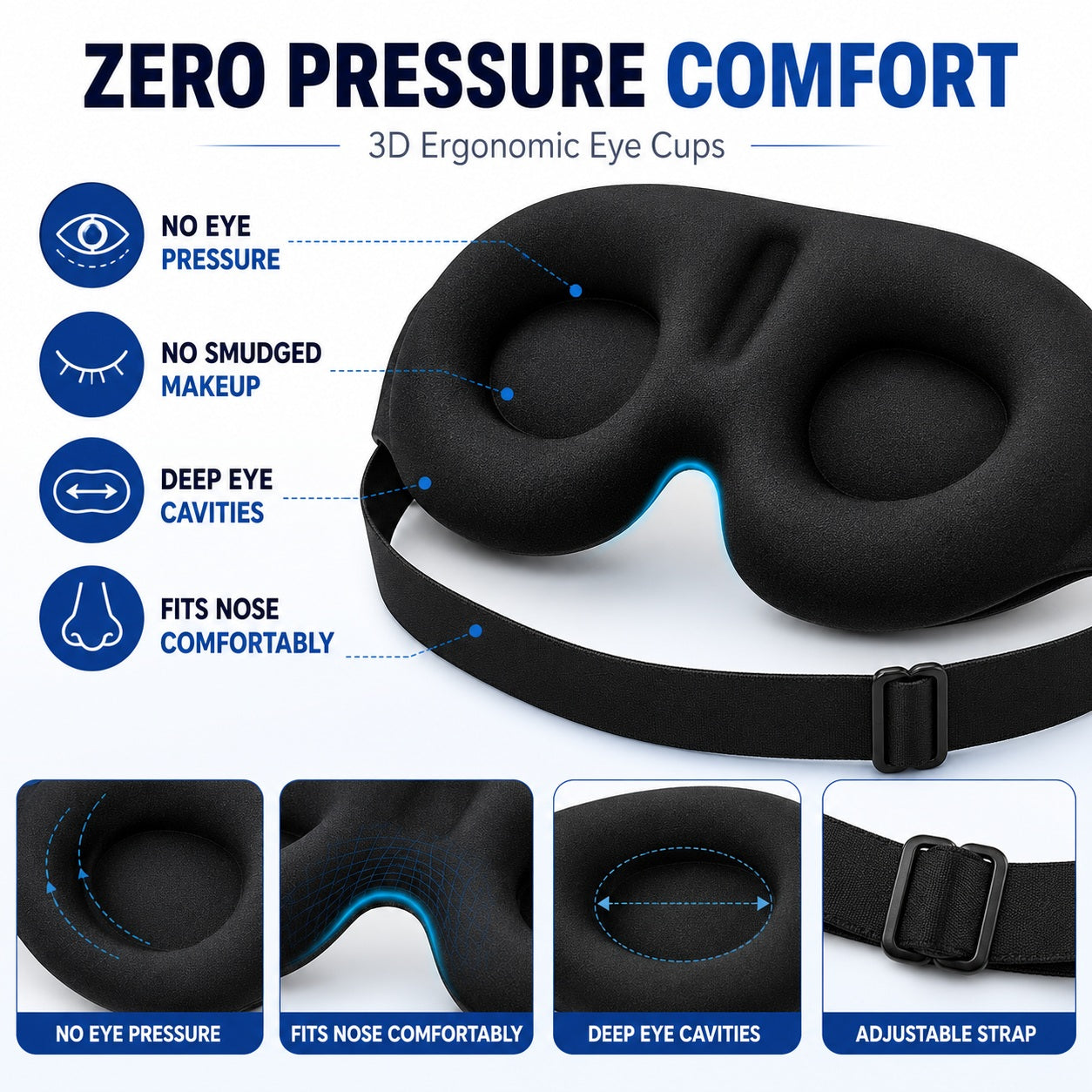 Memory Foam 3D Eye Mask - Comfi House - Bahrain