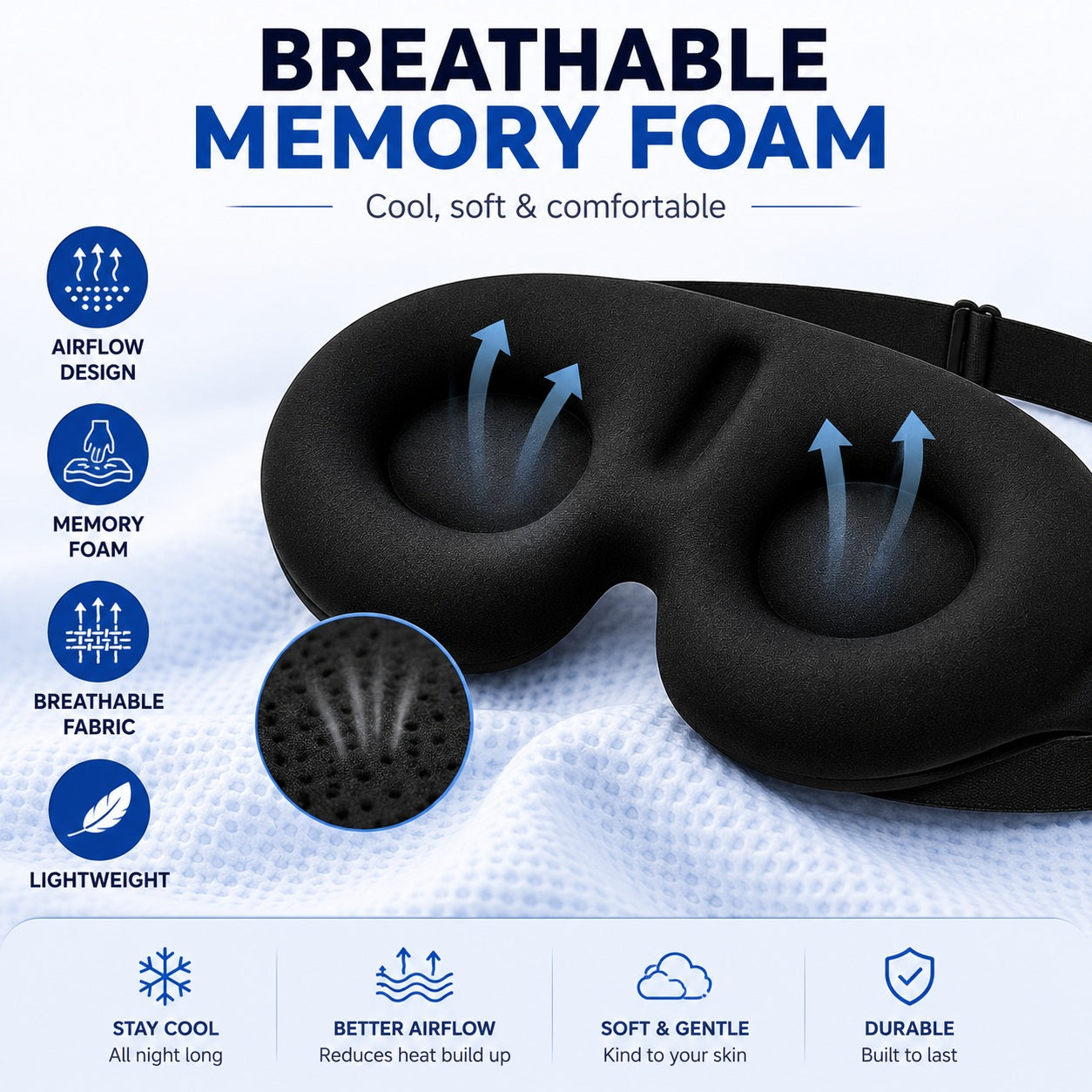 Memory Foam 3D Eye Mask - Comfi House - Bahrain