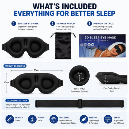 Memory Foam 3D Eye Mask - Comfi House - Bahrain
