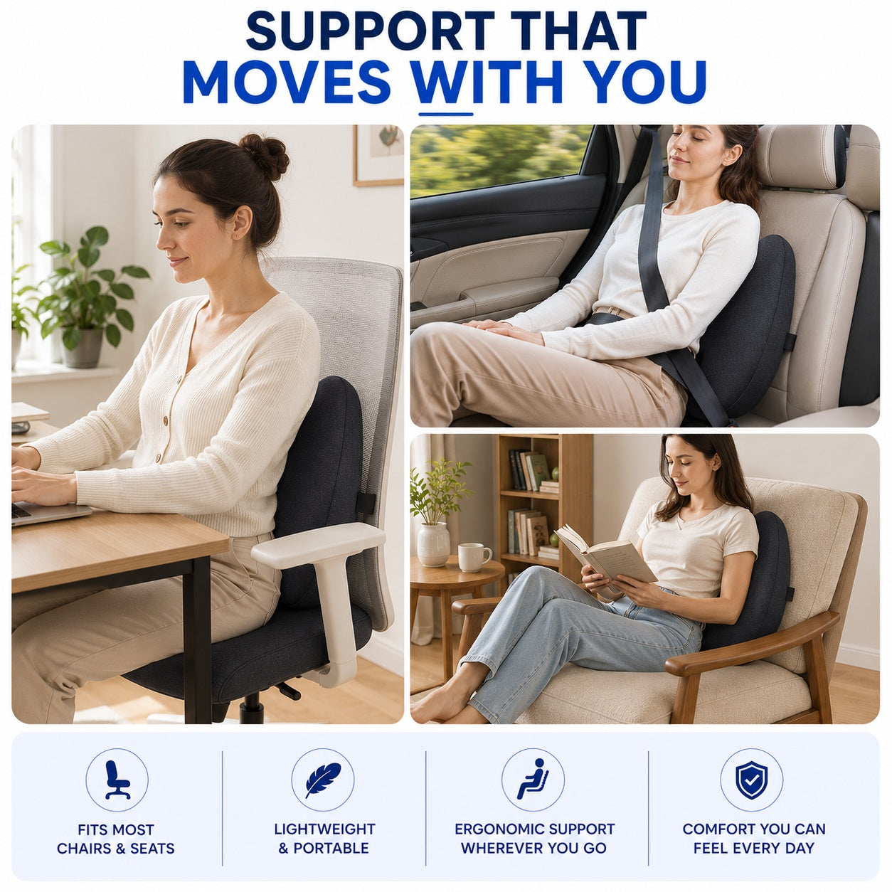 Memory Foam Back Support – Butterfly Design - Comfi House - Bahrain