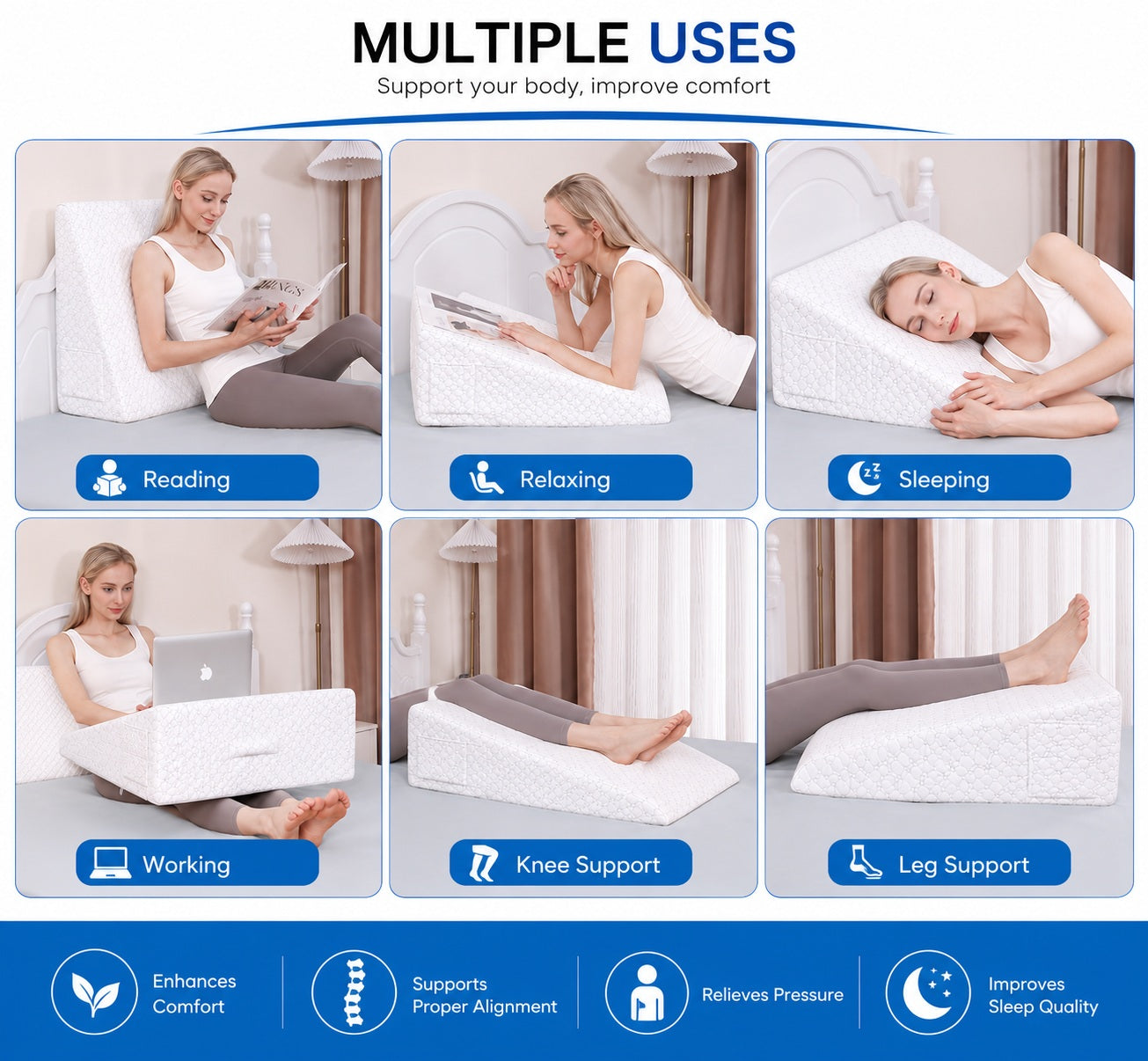 Memory Foam, Acid Reflux Multi-use Wedge Pillow - Comfi House - Bahrain