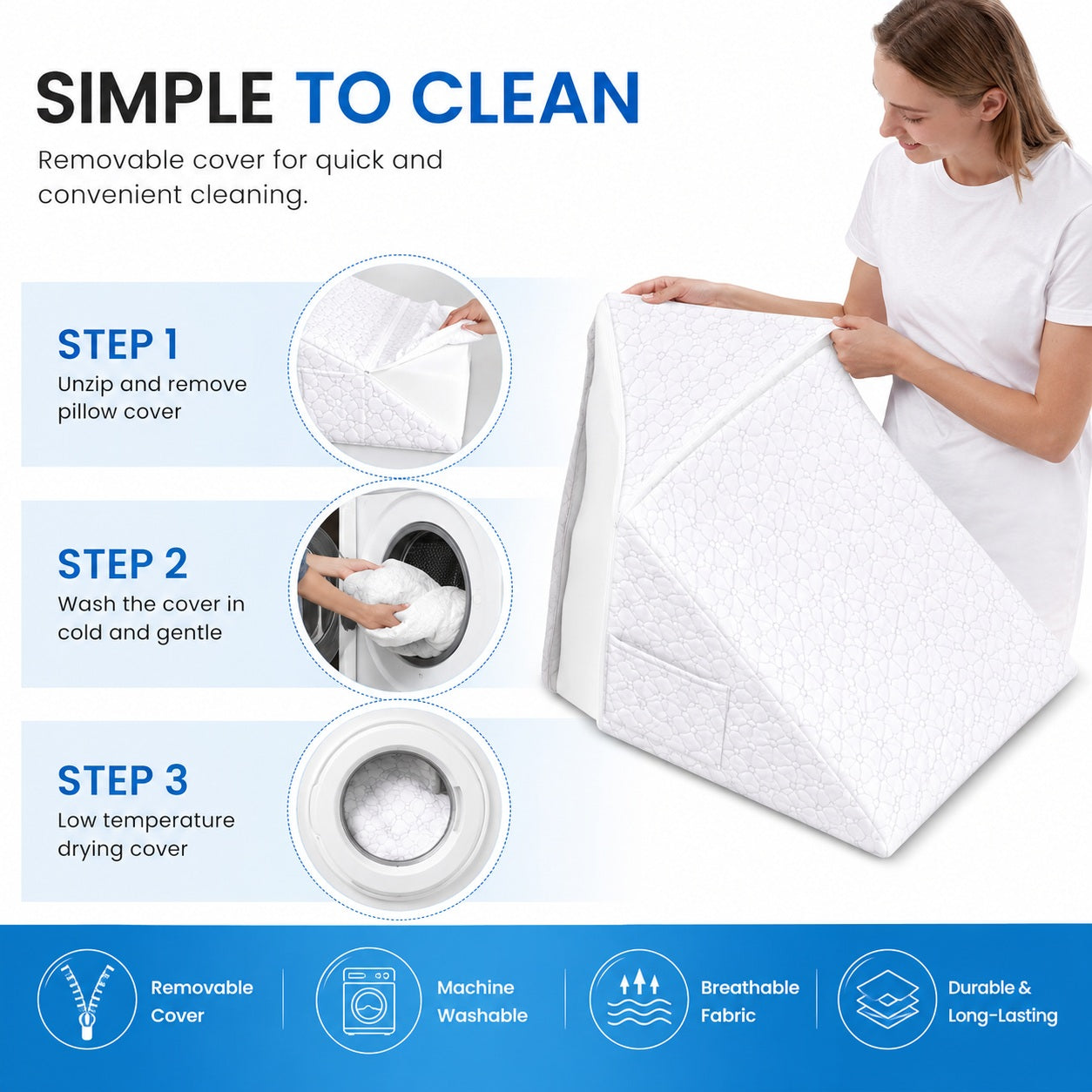 Memory Foam, Acid Reflux Multi-use Wedge Pillow - Comfi House - Bahrain