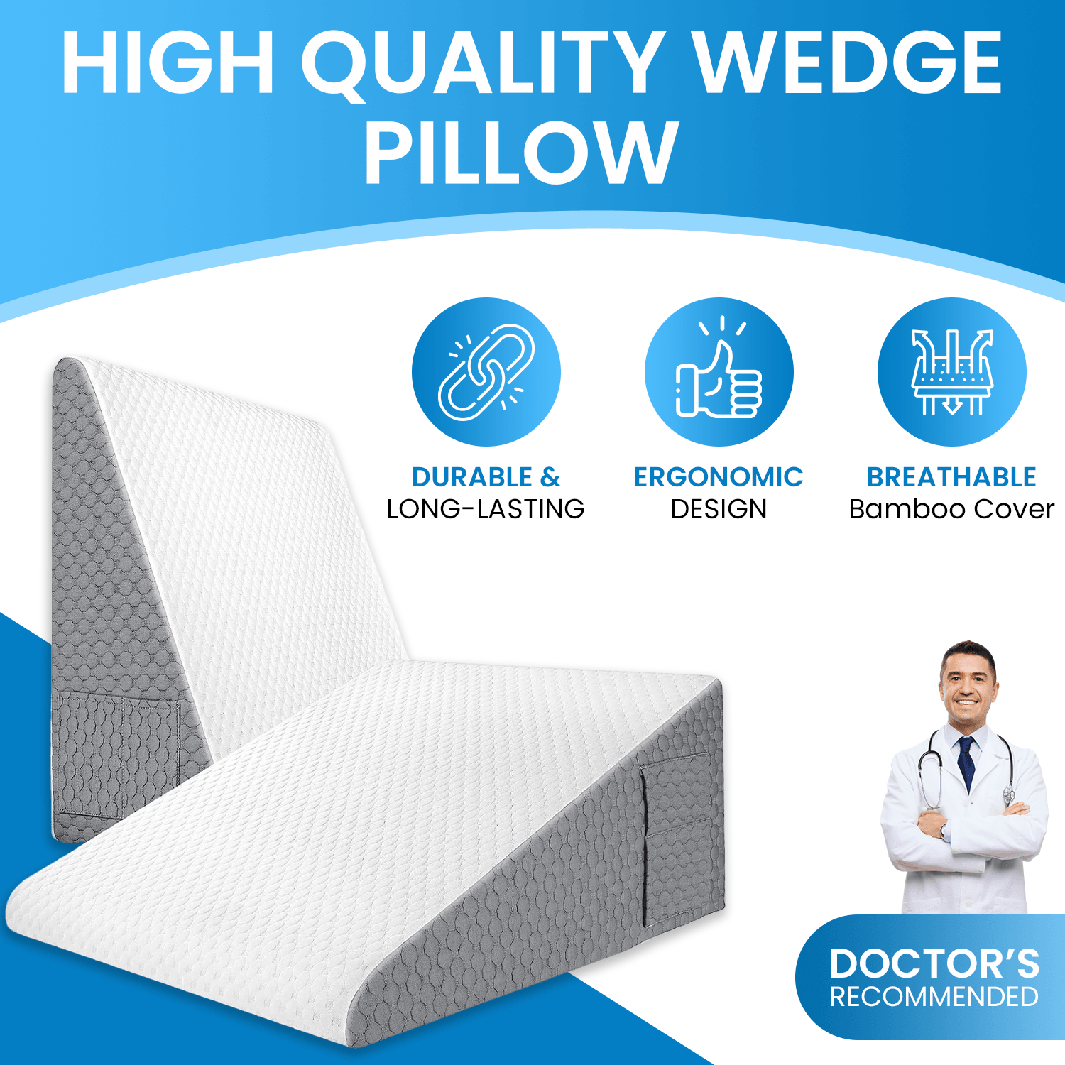Memory Foam, Acid Reflux Multi-use Wedge Pillow – Comfi House