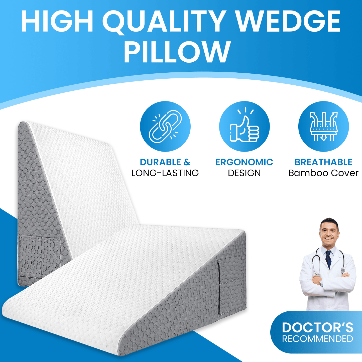 Memory Foam, Acid Reflux Multi-use Wedge Pillow - Comfi House - Bahrain
