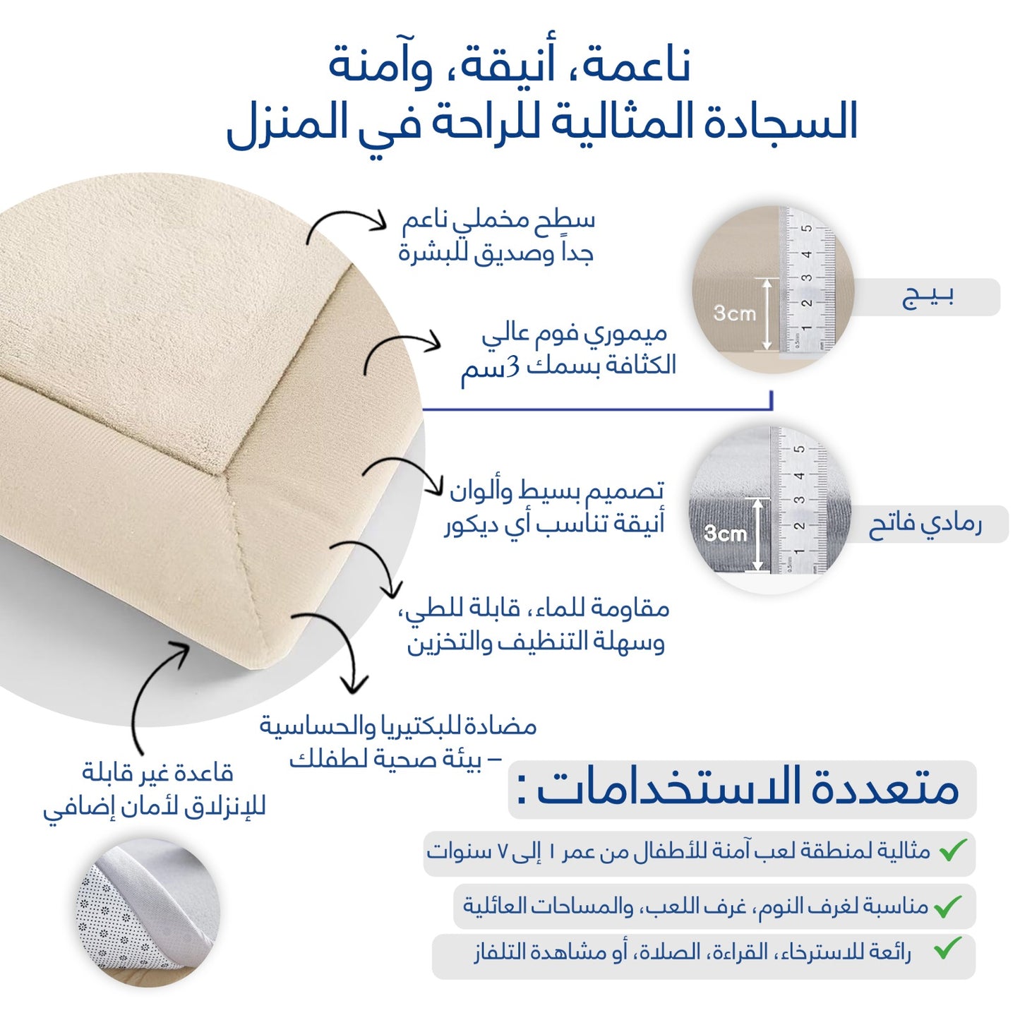 Memory Foam Kids Play & Multi-use Comfort Mat - Comfi House - Bahrain