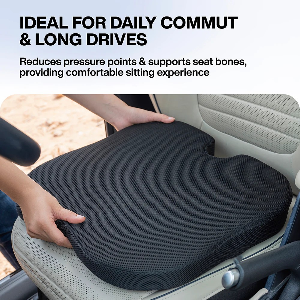 Memory Foam Car Seat Cushion - Adjustable Straps - Comfi House - Bahrain