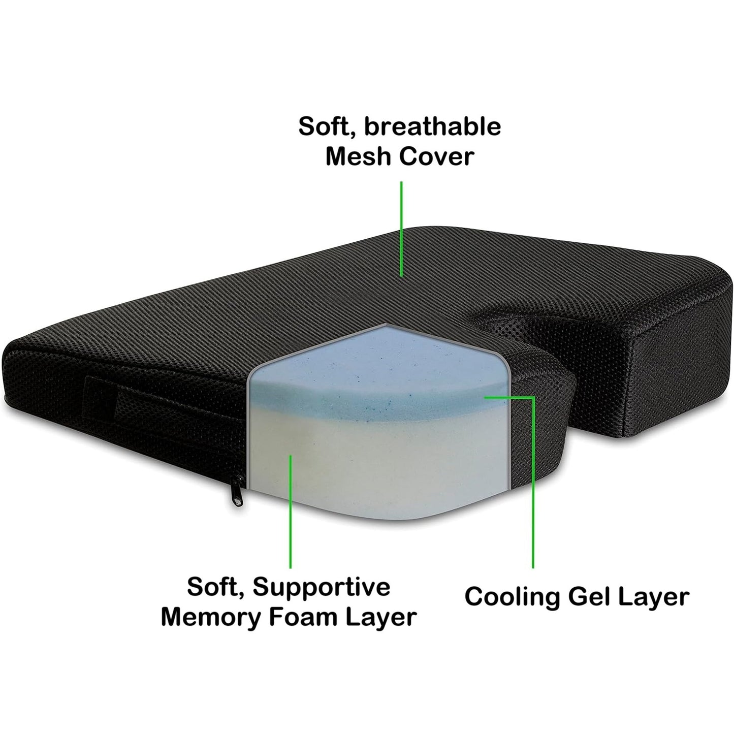 Memory Foam Car Seat Cushion - Adjustable Straps - Comfi House - Bahrain