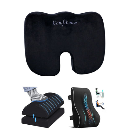Office Comfort Bundle (seat cushion, footrest, back support) - Comfi House - Bahrain