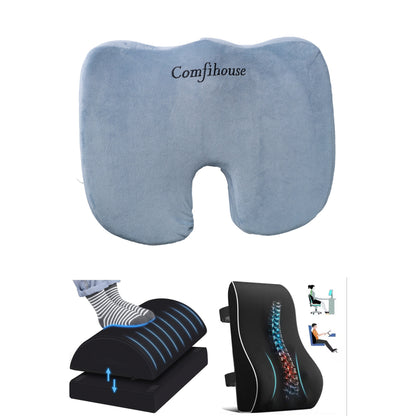 Office Comfort Bundle (seat cushion, footrest, back support) - Comfi House - Bahrain