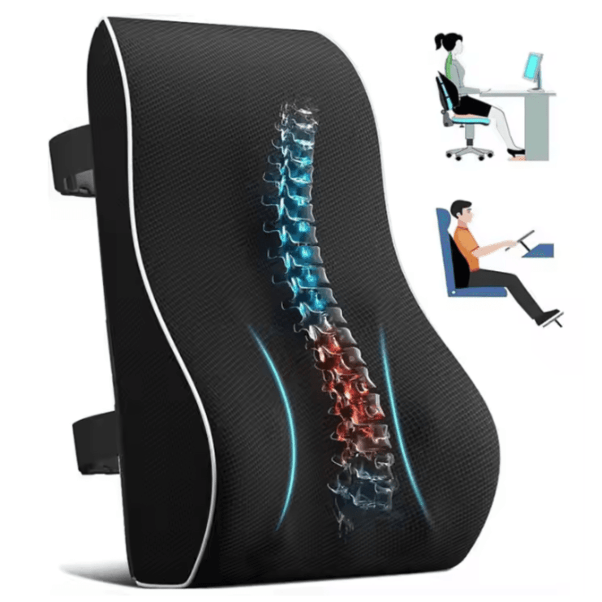Office Comfort Bundle (seat cushion, footrest, back support) - Comfi House - Bahrain