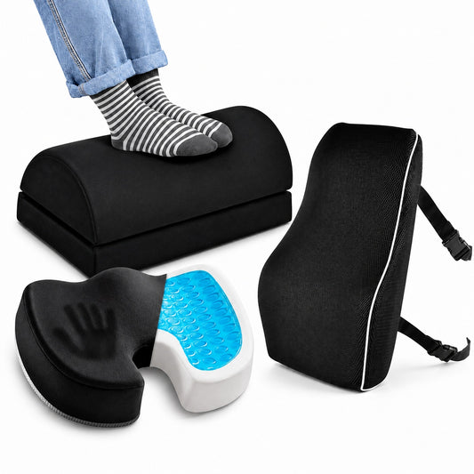 Office Comfort Set 1 (seat cushion, footrest, back support) - Comfi House - Bahrain
